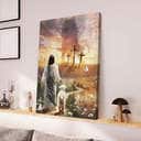 Christian Canvas Print Have Faith On His Way Jesus Cross Lion