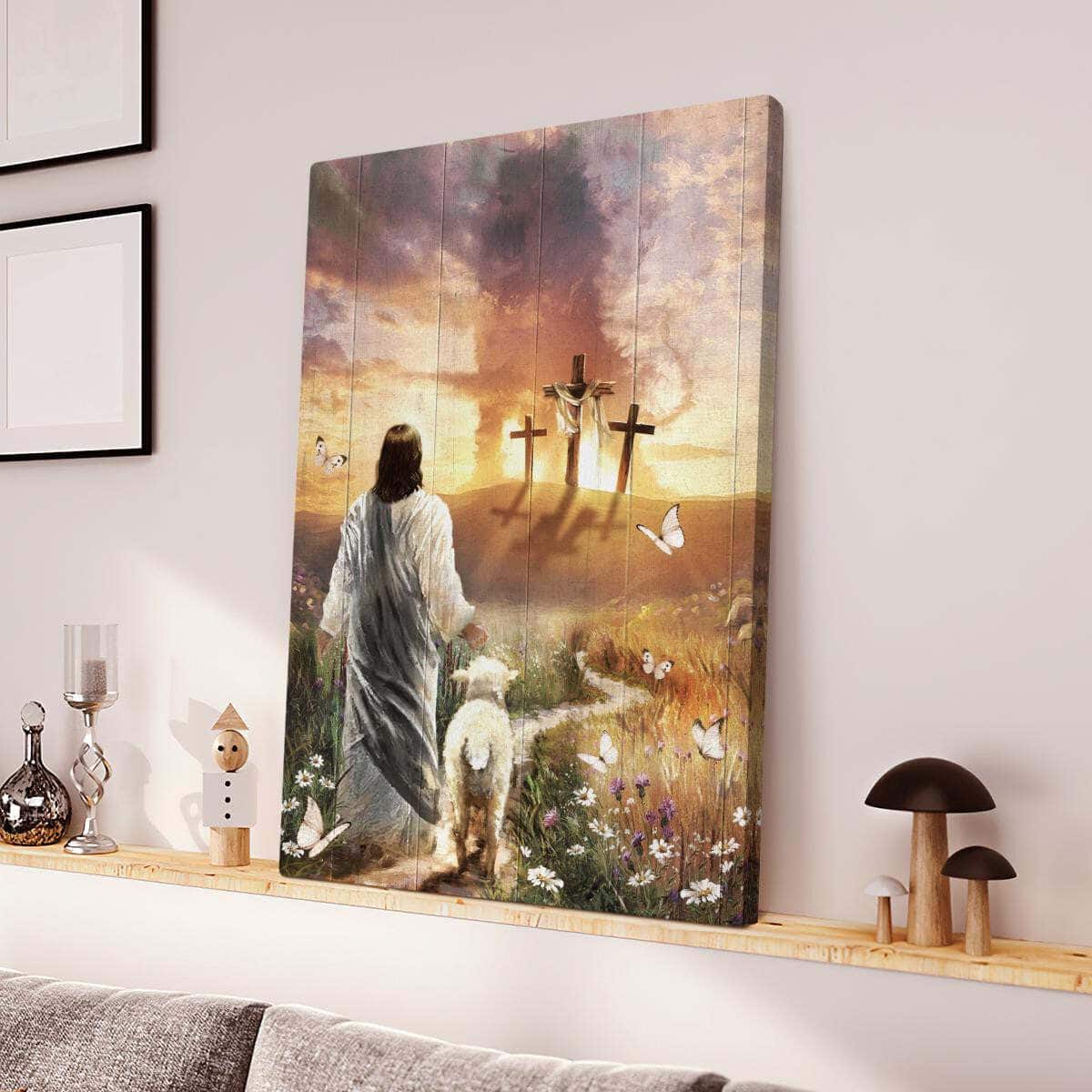 Christian Canvas Print Have Faith On His Way Jesus Cross Lion Christian Canvas Print Have Faith On His Way Jesus Cross Lion