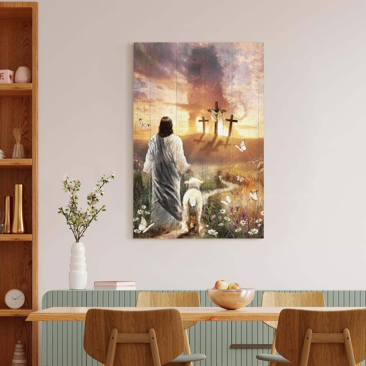 Christian Canvas Print Have Faith On His Way Jesus Cross Lion Christian Canvas Print Have Faith On His Way Jesus Cross Lion