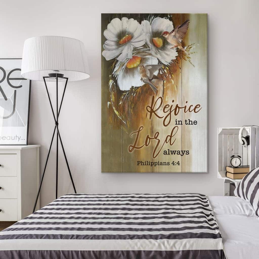 Christian Canvas Print Rejoice In The Lord Always Philippians 4:4 Christian Canvas Print Rejoice In The Lord Always Philippians 4:4