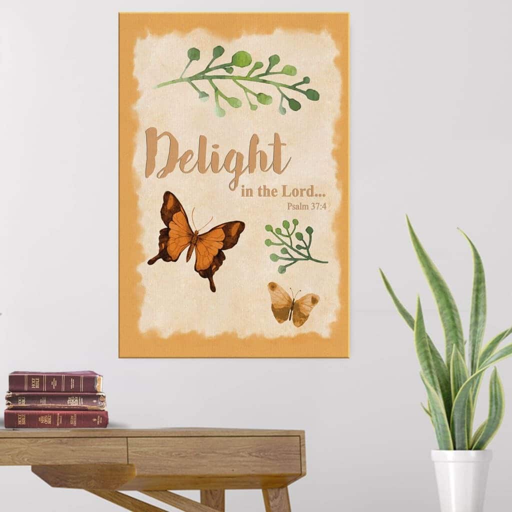 Christian Canvas Print Psalm 37:4 Delight In The Lord Christian Canvas Print Psalm 37:4 Delight In The Lord