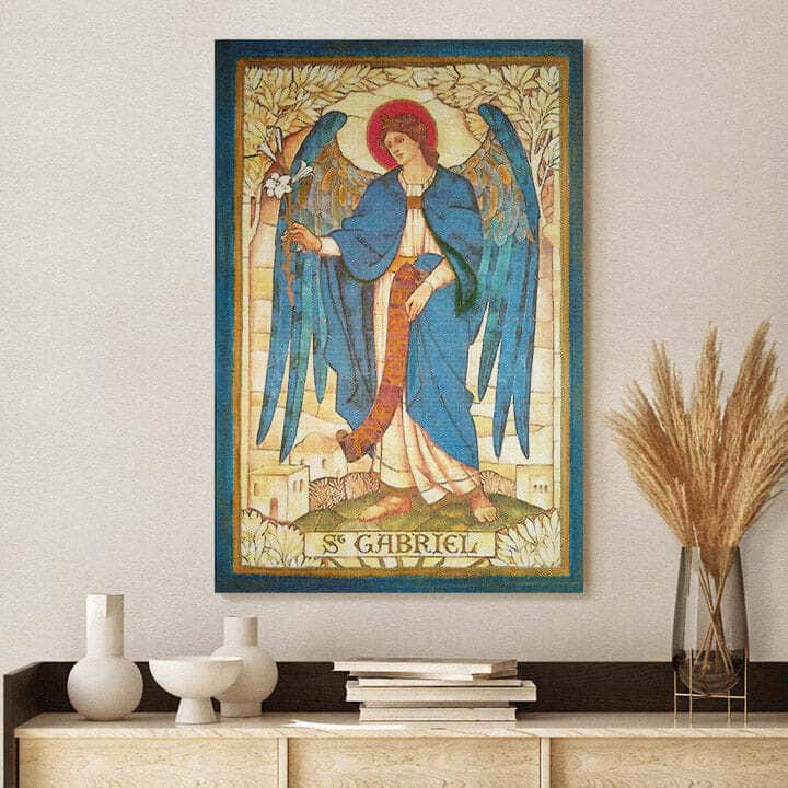 Christian Canvas Print Archangel Gabriel Catholic Christian Canvas Print Archangel Gabriel Catholic