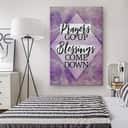 Christian Canvas Print Prayers Go Up Blessings Come Down Bible Verse