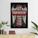 Christian Canvas Print Let Your Faith Be Bigger Than Your Fear Cross