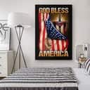Christian Canvas Print Cross God Bless America