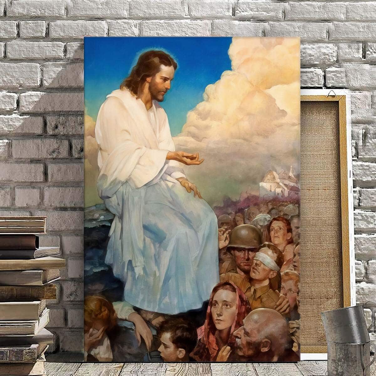 Christian Canvas Print Come Unto Me Christ