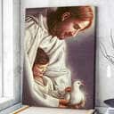 Christian Canvas Print Picture Of Jesus With A Child Christian Canvas Print Picture Of Jesus With A Child