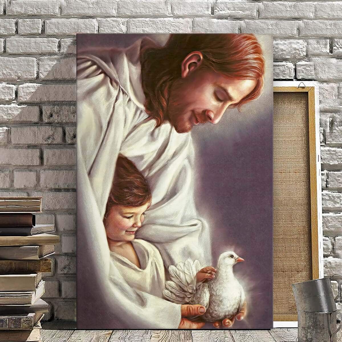 Christian Canvas Print Picture Of Jesus With A Child Christian Canvas Print Picture Of Jesus With A Child