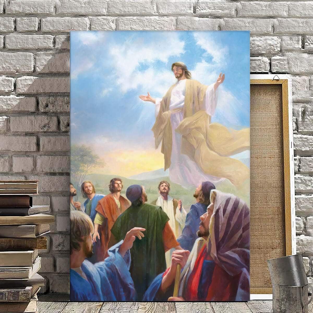 Christian Canvas Print Jesus Ascending Into Heaven Christ