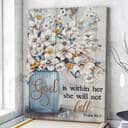 Christian Canvas Print God Is Within Her She Will Not Fall Psalm 46:5 Christian Canvas Print God Is Within Her She Will Not Fall Psalm 46:5