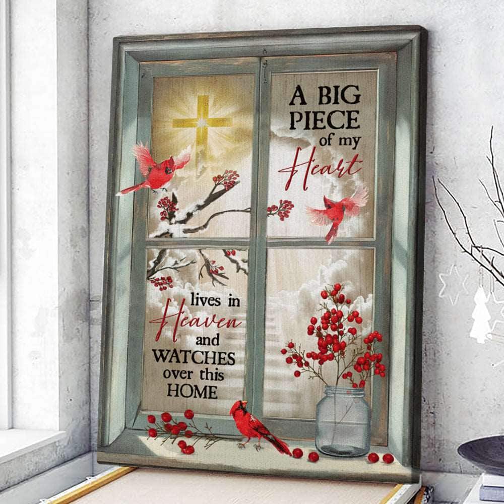 Christian Canvas Print A Big Piece Of My Heart Cardinal Bird Christian Canvas Print A Big Piece Of My Heart Cardinal Bird