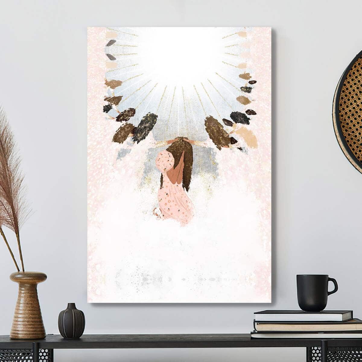 Christian Canvas Print Young Woman Praying To God Christian Canvas Print Young Woman Praying To God