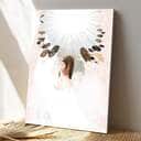 Christian Canvas Print Young Woman Praying To God