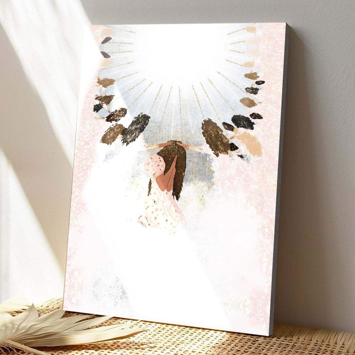 Christian Canvas Print Young Woman Praying To God Christian Canvas Print Young Woman Praying To God