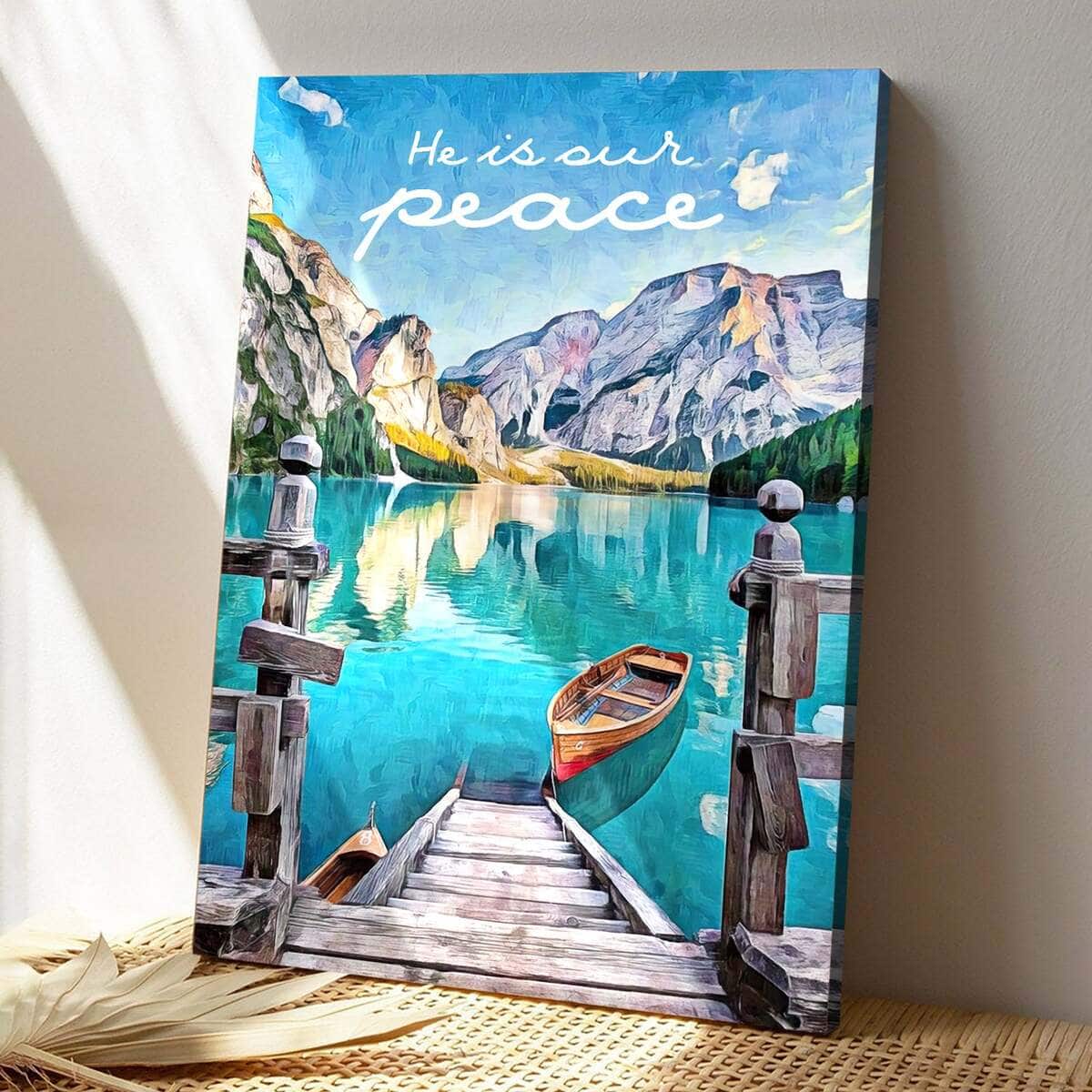Christian Canvas Print Boat He Is Our Peace Bible Verse Christian Canvas Print Boat He Is Our Peace Bible Verse