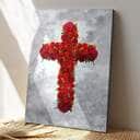 Roses Cross Christian Canvas Print Roses Cross Christian Canvas Print