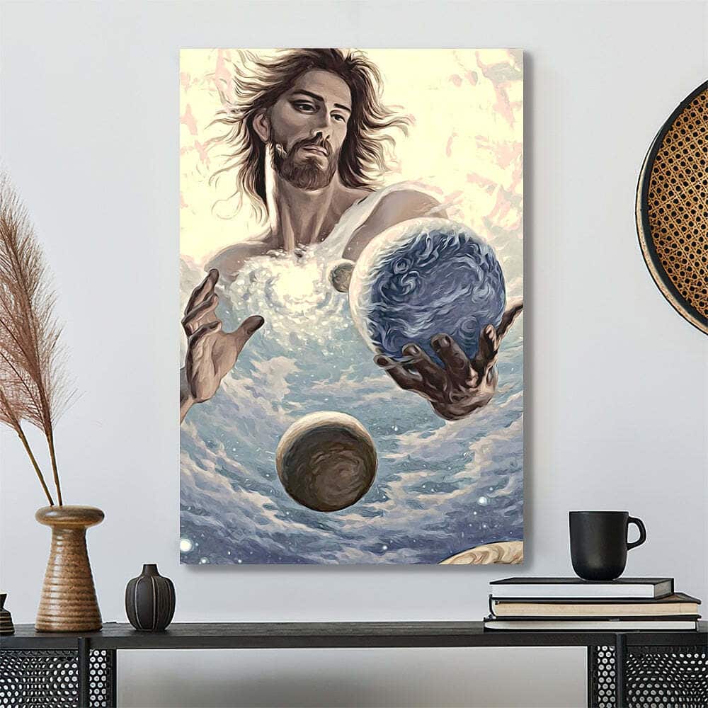 Christian Canvas Print The Hands Of Him Holding The Planet Earth Christian Canvas Print The Hands Of Him Holding The Planet Earth