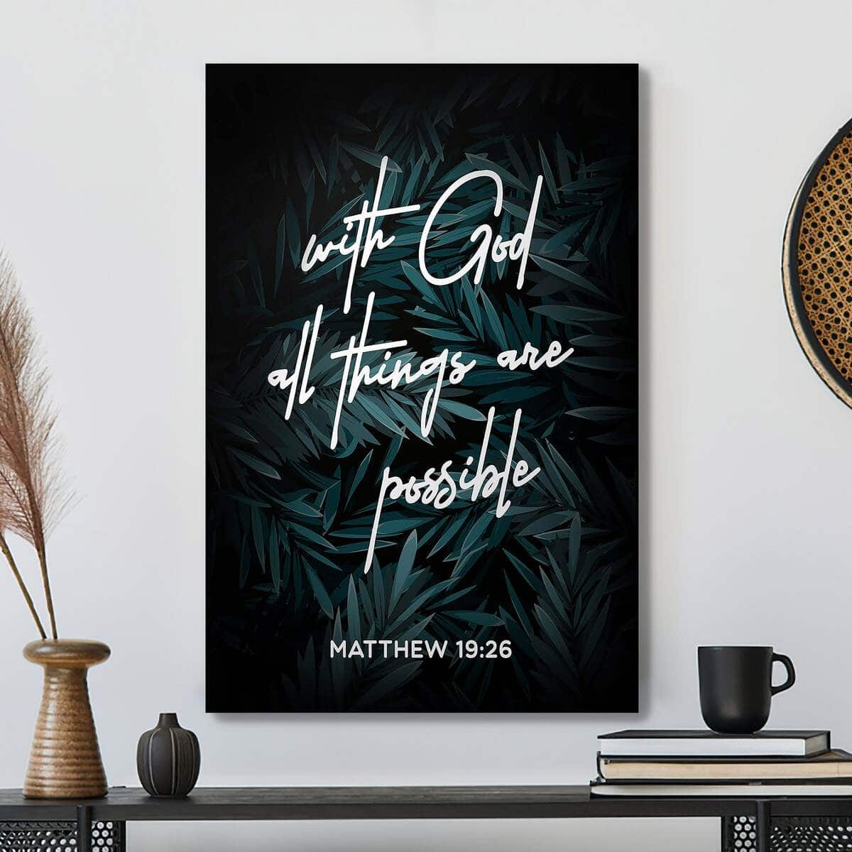 Christian Canvas Print With God All Things Are Possible Christian Canvas Print With God All Things Are Possible