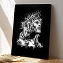 Christian Jesus Canvas Print Black And White Crown Christian Jesus Canvas Print Black And White Crown
