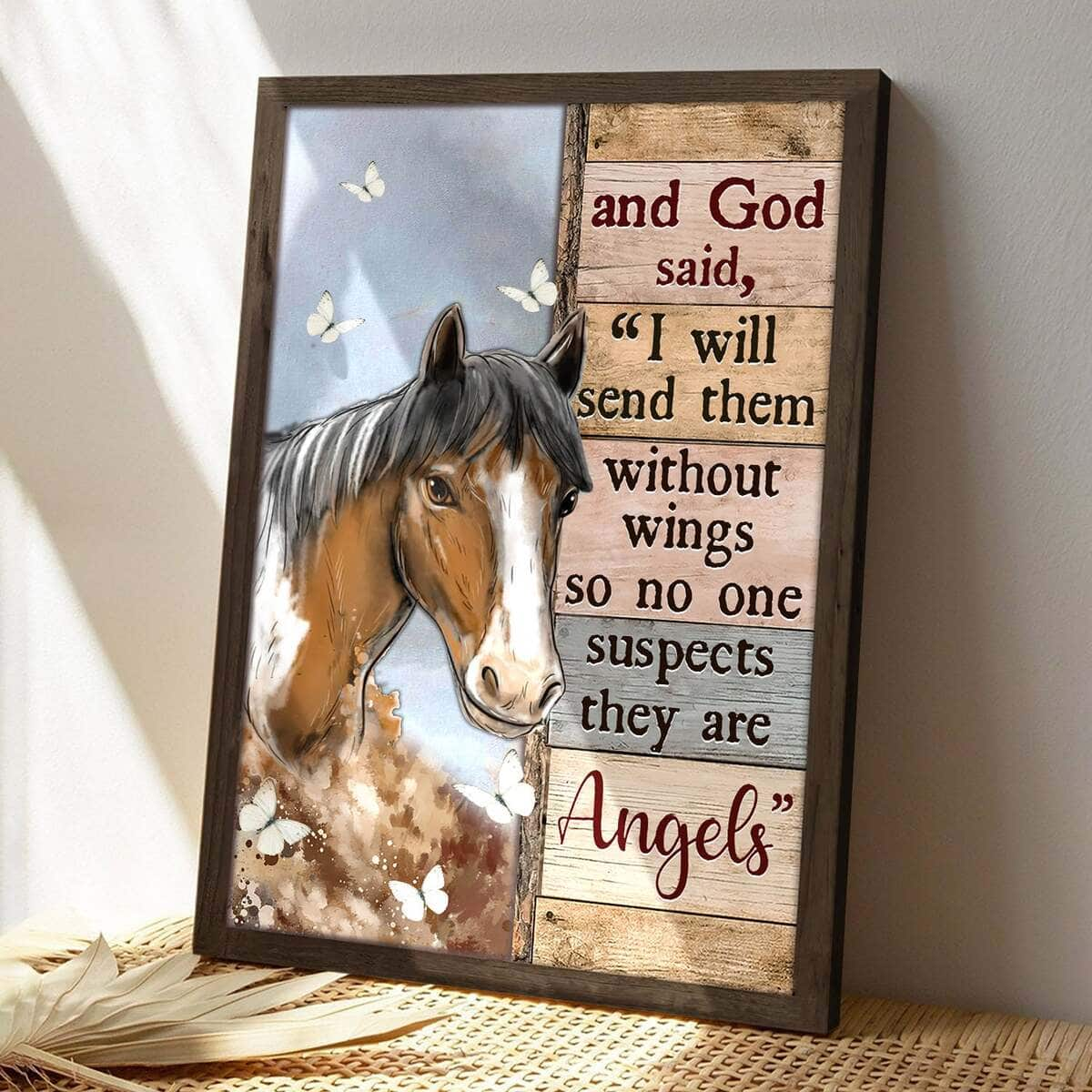 Christian Canvas Print Horse And God Said