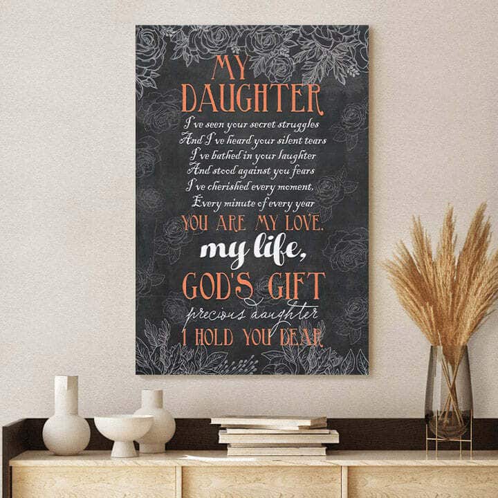 Christian Canvas Print My Daughter You Are My Love My Life God's Gift Christian Canvas Print My Daughter You Are My Love My Life God's Gift