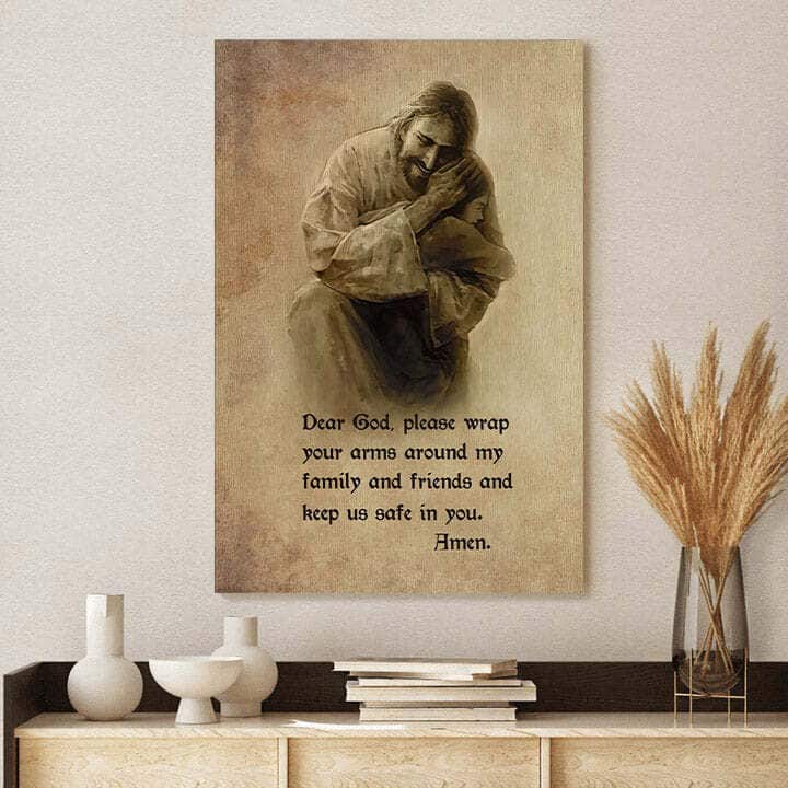 Christian Canvas Print Jesus Hugging A Child And Prayer Quote