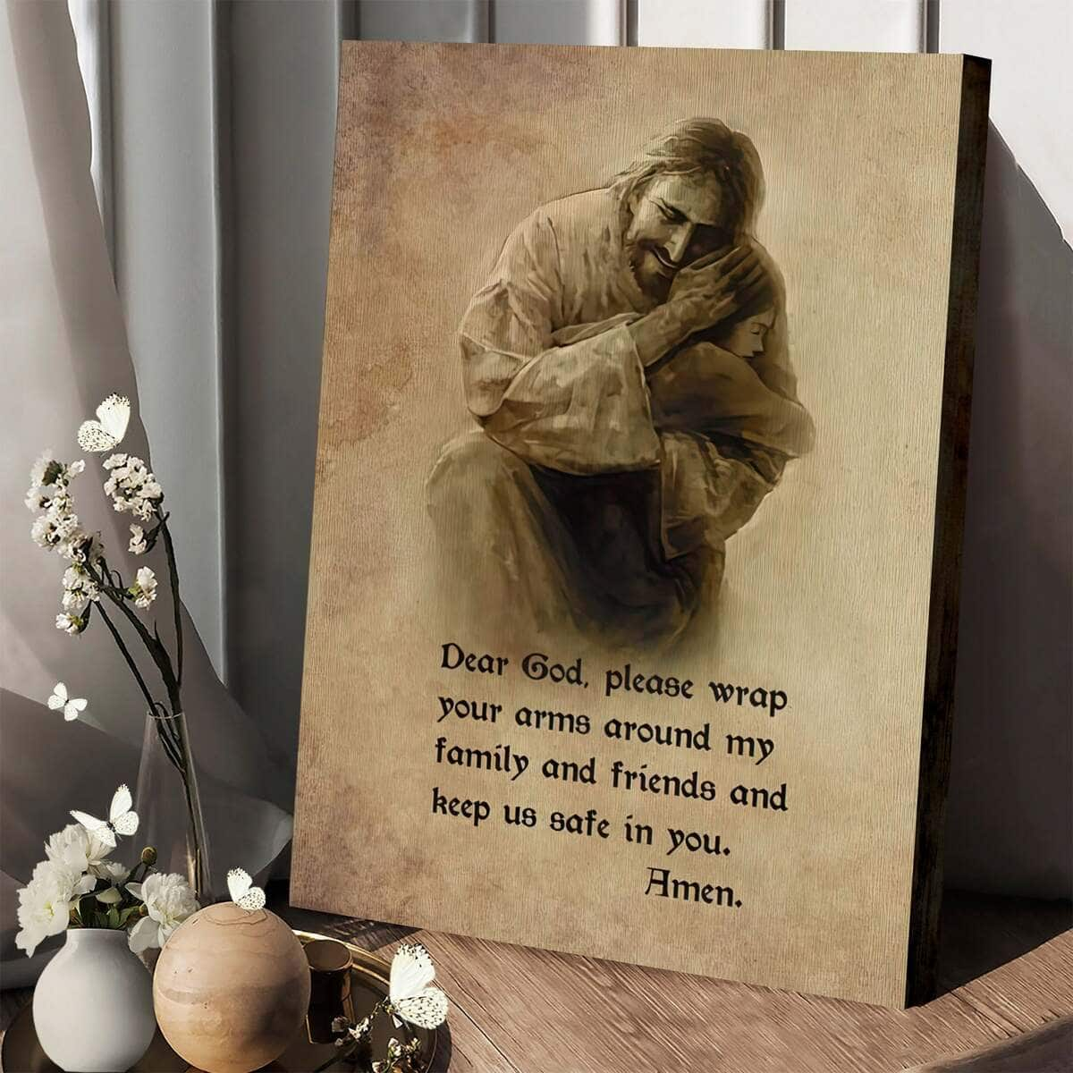 Christian Canvas Print Jesus Hugging A Child And Prayer Quote