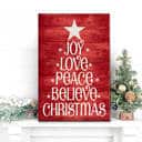 Christian Christmas Canvas Print Joy Love Peace Believe