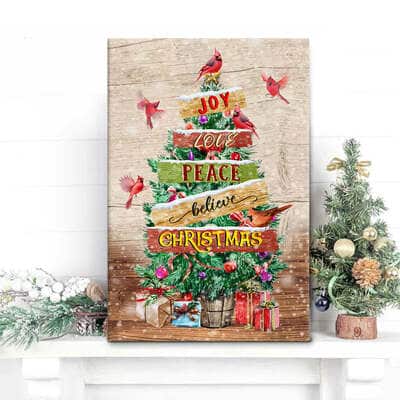 Christmas Christian Canvas Print Joy Love Peace Believe