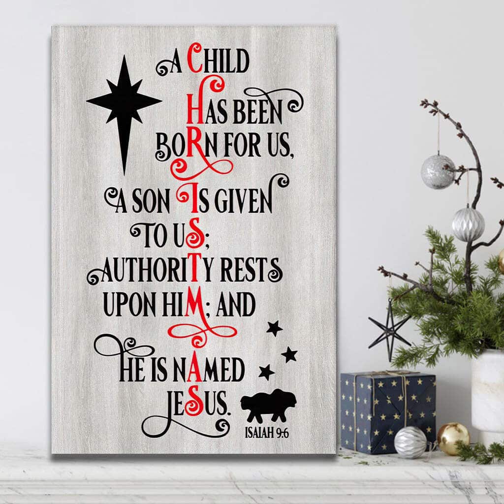 Christian Canvas Print A Child Has Been Born For Us Christian Canvas Print A Child Has Been Born For Us