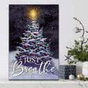 Christian Just Breathe Canvas Print Christmas Tree
