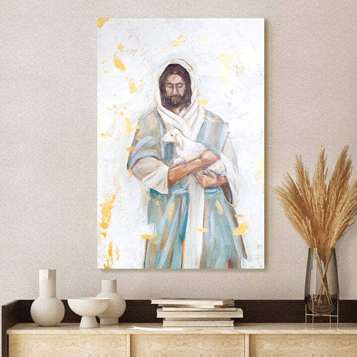 Christian Canvas Print Jesus Lost Sheep Paper Christian Canvas Print Jesus Lost Sheep Paper