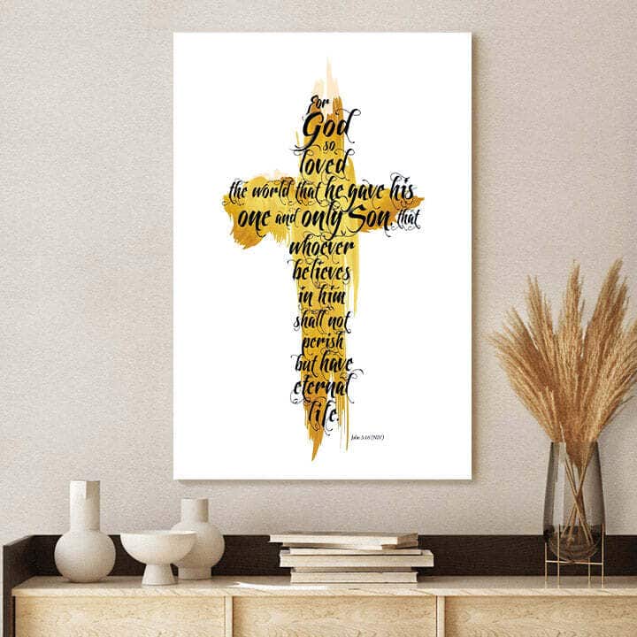 Christian Canvas Print John 3:16 For God So Loved The World That He Gave Christian Canvas Print John 3:16 For God So Loved The World That He Gave