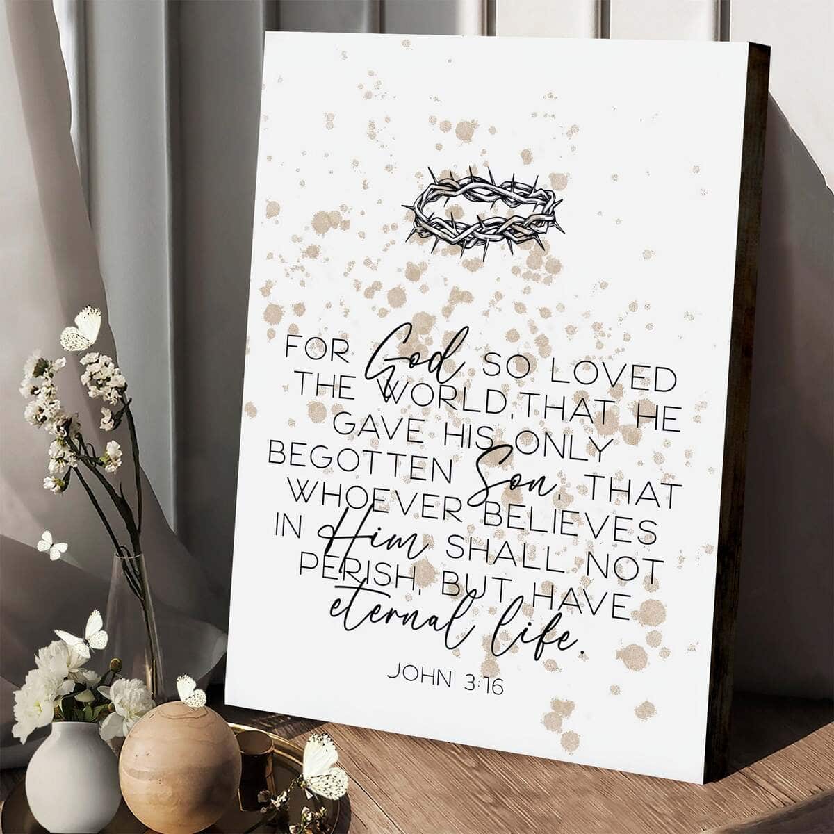 Christian Canvas Print For God So Loved The World That He Gave His Only Son Christian Canvas Print For God So Loved The World That He Gave His Only Son