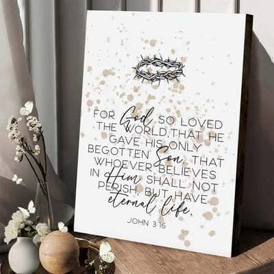 Christian Canvas Print For God So Loved The World That He Gave His Only Son Christian Canvas Print For God So Loved The World That He Gave His Only Son