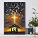 Cross Christmas Begins With Christ Christian Canvas Print Cross Christmas Begins With Christ Christian Canvas Print