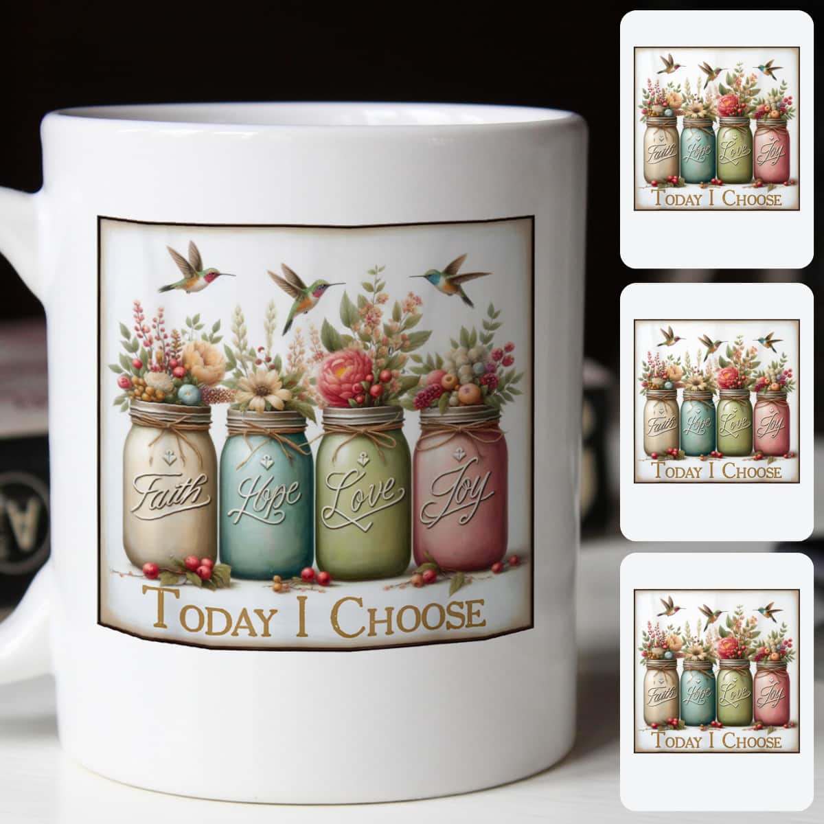 Christian Faith Hope Love Wild Flowers Jars Today I Choose T-Shirt Christian Faith Hope Love Wild Flowers Jars Today I Choose T-Shirt