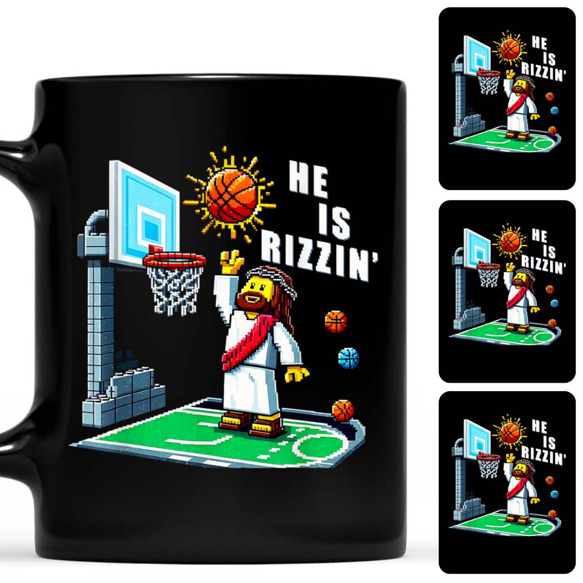 He Is Rizzen Jesus Has Rizzen Christian Jesus Basketball T-Shirt He Is Rizzen Jesus Has Rizzen Christian Jesus Basketball T-Shirt