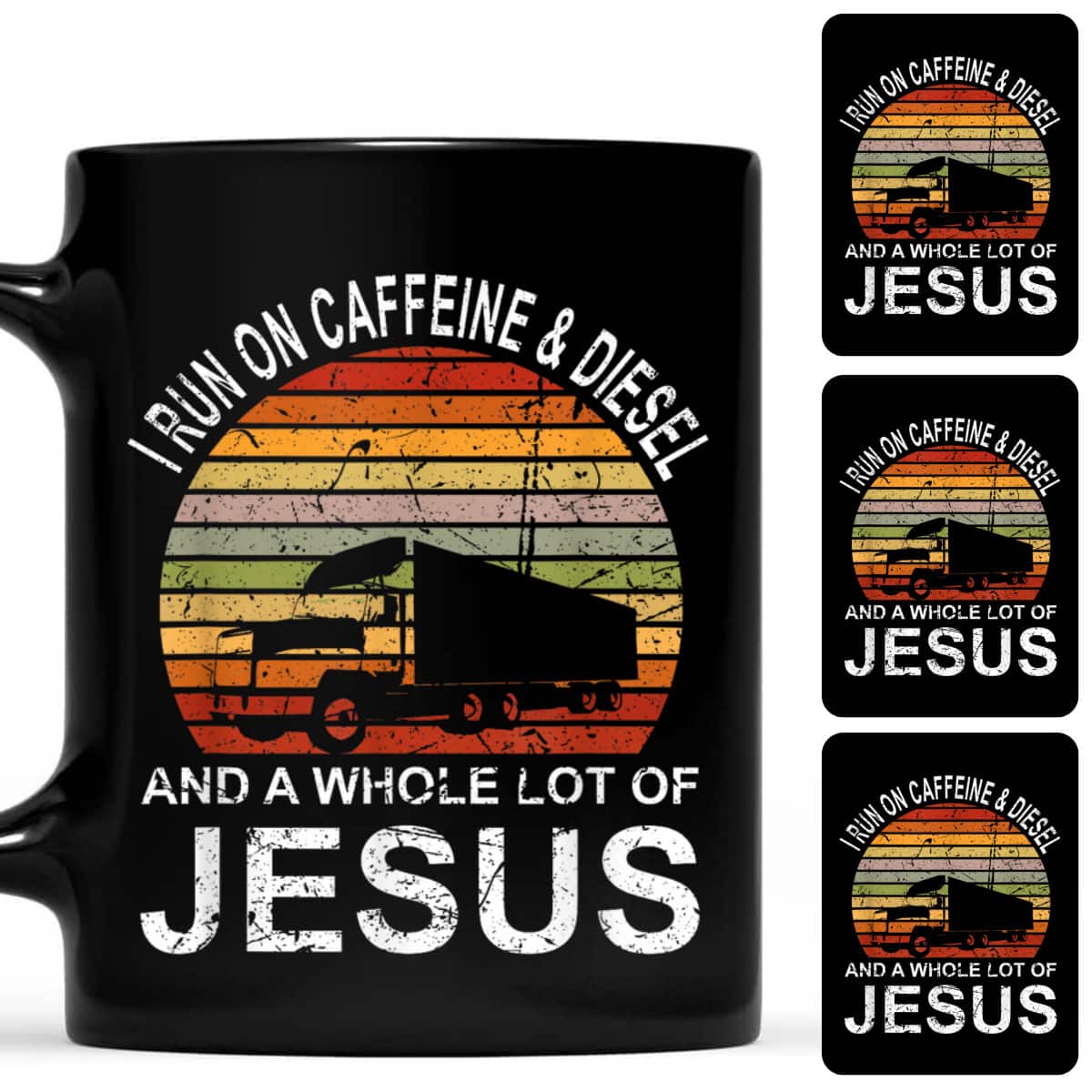 Trucker Gift Truck Driver I Run On Caffeine And Diesel Jesus T-Shirt Trucker Gift Truck Driver I Run On Caffeine And Diesel Jesus T-Shirt