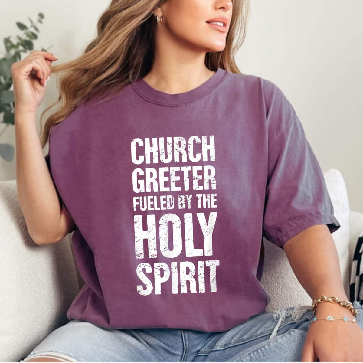 Church Greeter Christian Fueled By Holy Spirit T-Shirt Church Greeter Christian Fueled By Holy Spirit T-Shirt