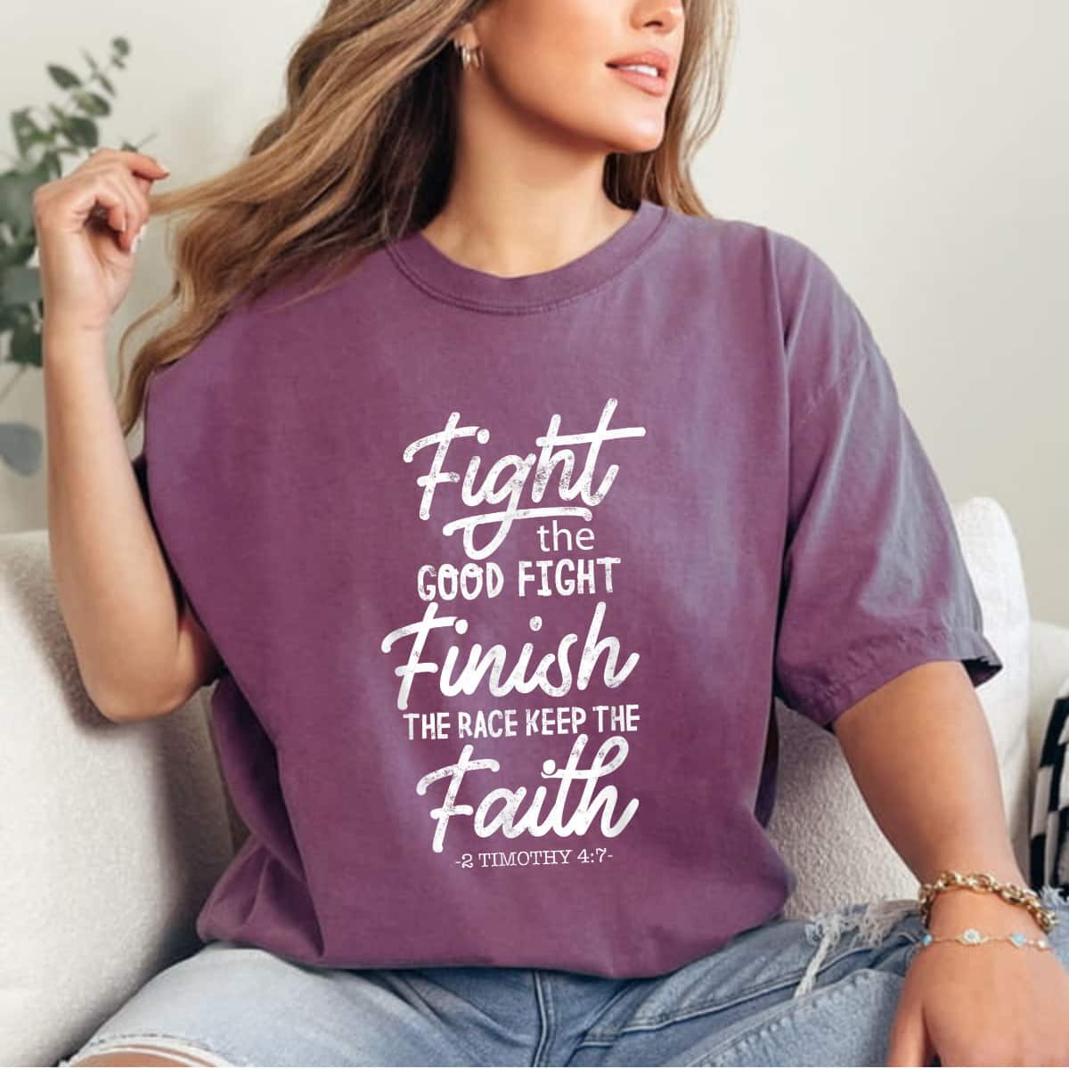 Fight The Good Fight Finish Race Keep Faith 2 Timothy 4:7 T-Shirt Fight The Good Fight Finish Race Keep Faith 2 Timothy 4:7 T-Shirt