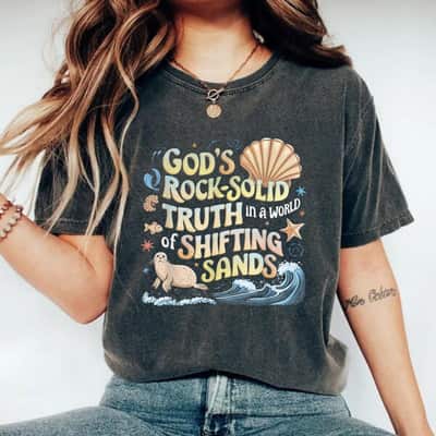 God's Rock Solid Breaker 2024 Christian Beach T-Shirt