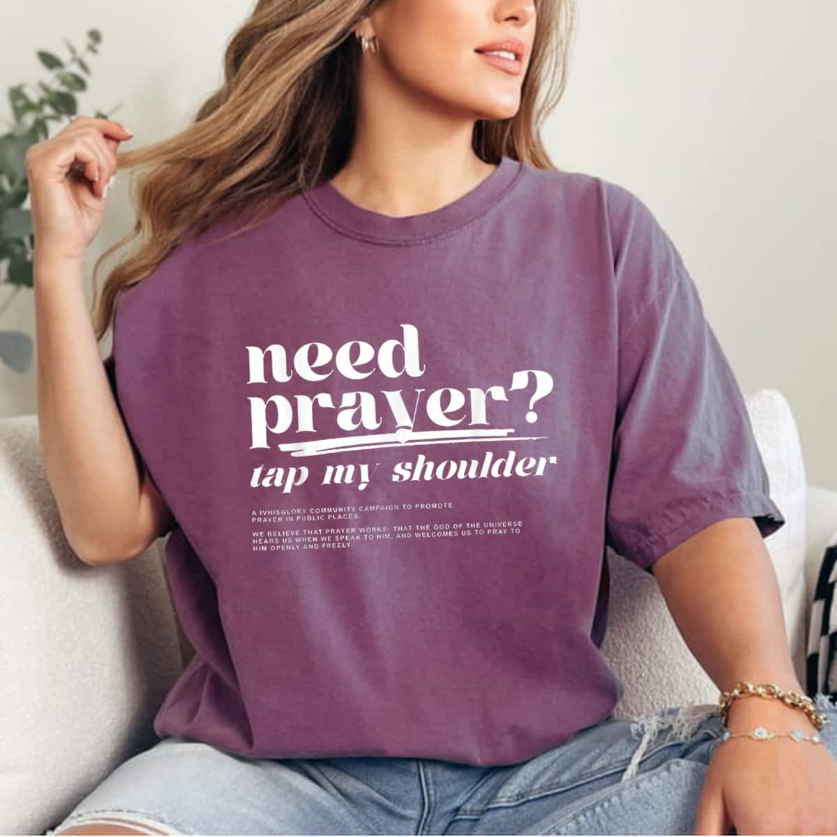 Funny Need Prayer Tap My Shoulder Christian Washed T-Shirt Funny Need Prayer Tap My Shoulder Christian Washed T-Shirt