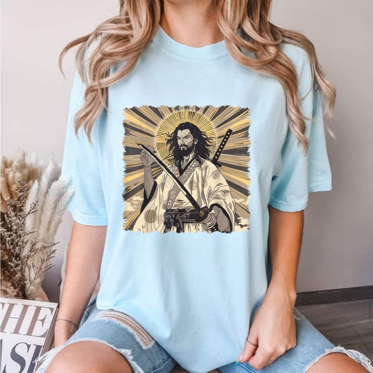 Jesus Christian Religious Japanese Art Samurai T-Shirt Jesus Christian Religious Japanese Art Samurai T-Shirt