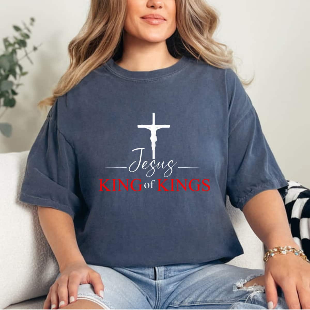 Jesus Christ And Faith Christian Jesus King Of Kings T-Shirt