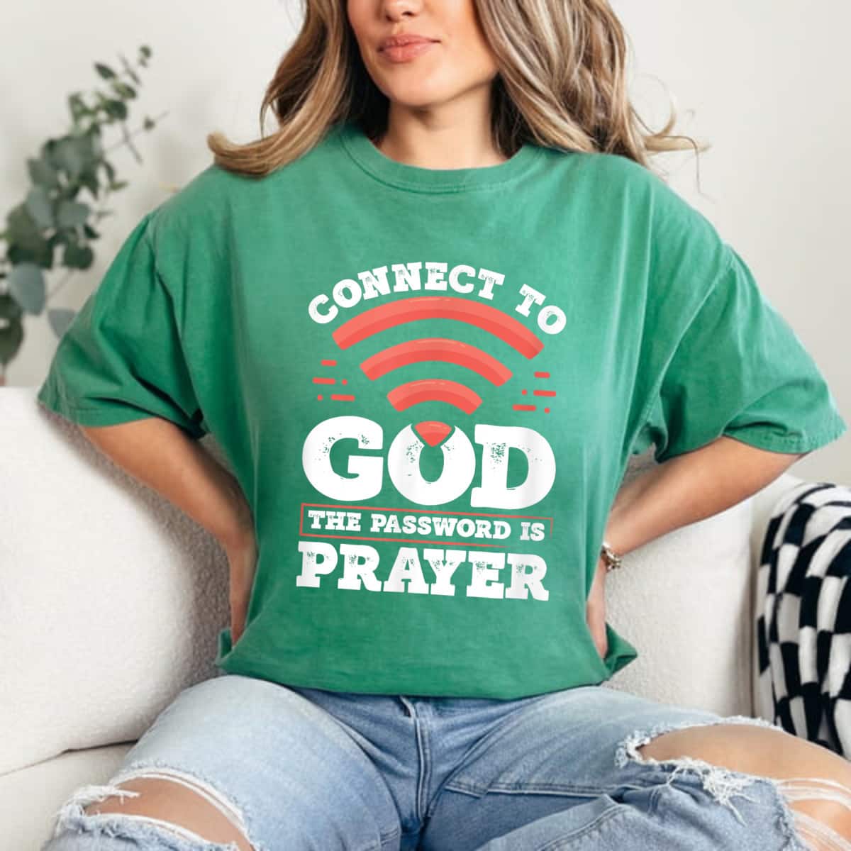 Connect To God The Password Is Prayer Christian Faith T-Shirt Connect To God The Password Is Prayer Christian Faith T-Shirt