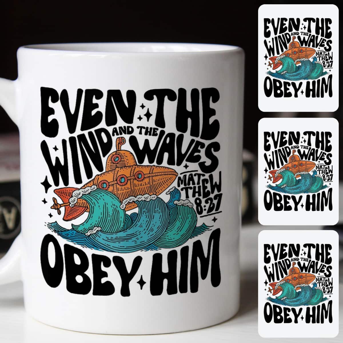 Elegant Christian Event The Wind And The Waves Obey Him Religious Gift T-Shirt Elegant Christian Event The Wind And The Waves Obey Him Religious Gift T-Shirt