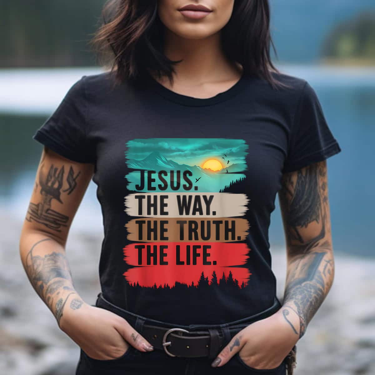 Jesus The Way Truth Life Christian Worship T-Shirt