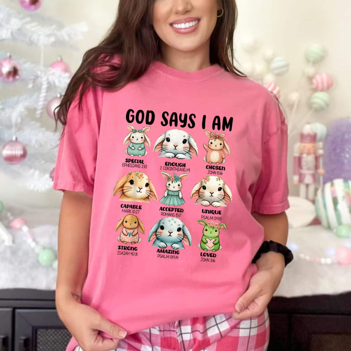 God Says I Am Rabbit Christian Religious Bunny T-Shirt God Says I Am Rabbit Christian Religious Bunny T-Shirt