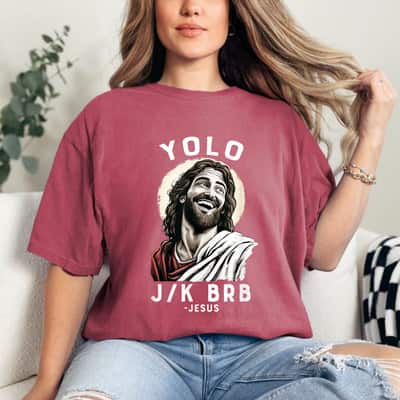 Funny Christian Easter Jesus YOLO JK BRB Black Small T-Shirt